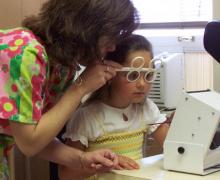 Children's vision therapy session